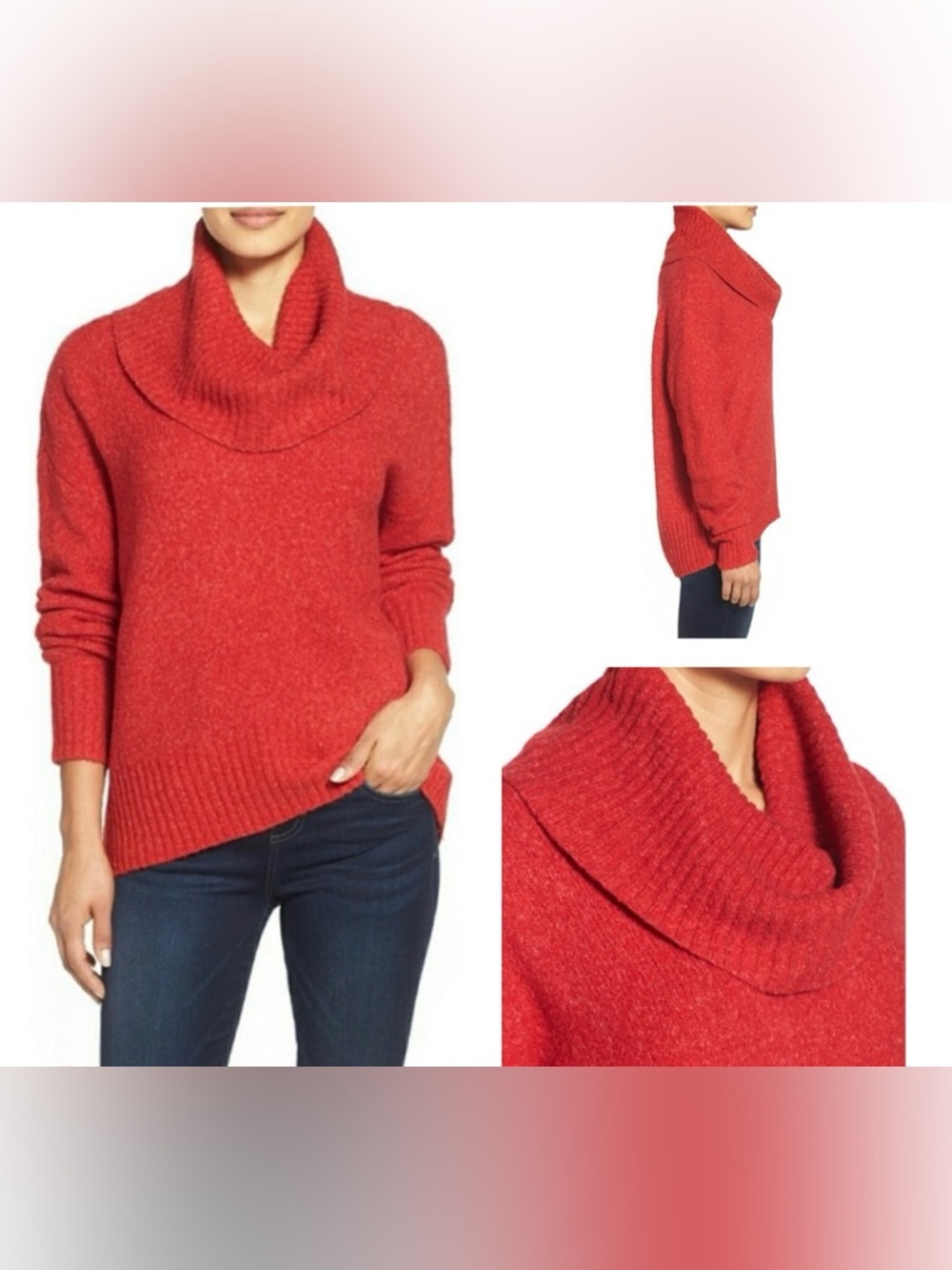 Michael Kors | Red Cowl Turtleneck Sweater | Size XL